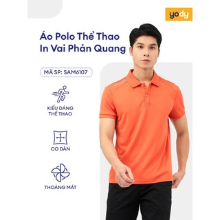 Áo polo nam thể thao YODY in logo ngực thoáng mát, thấm hút mồ hôi SAM6107