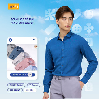 Áo sơ mi nam tay dài s.cafe YODY dáng slim fit tay dài phù hợp công sở SMM3010 MOSH25A079