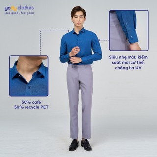Áo sơ mi nam tay dài s.cafe YODY dáng slim fit tay dài phù hợp công sở SMM3010 MOSH25A079