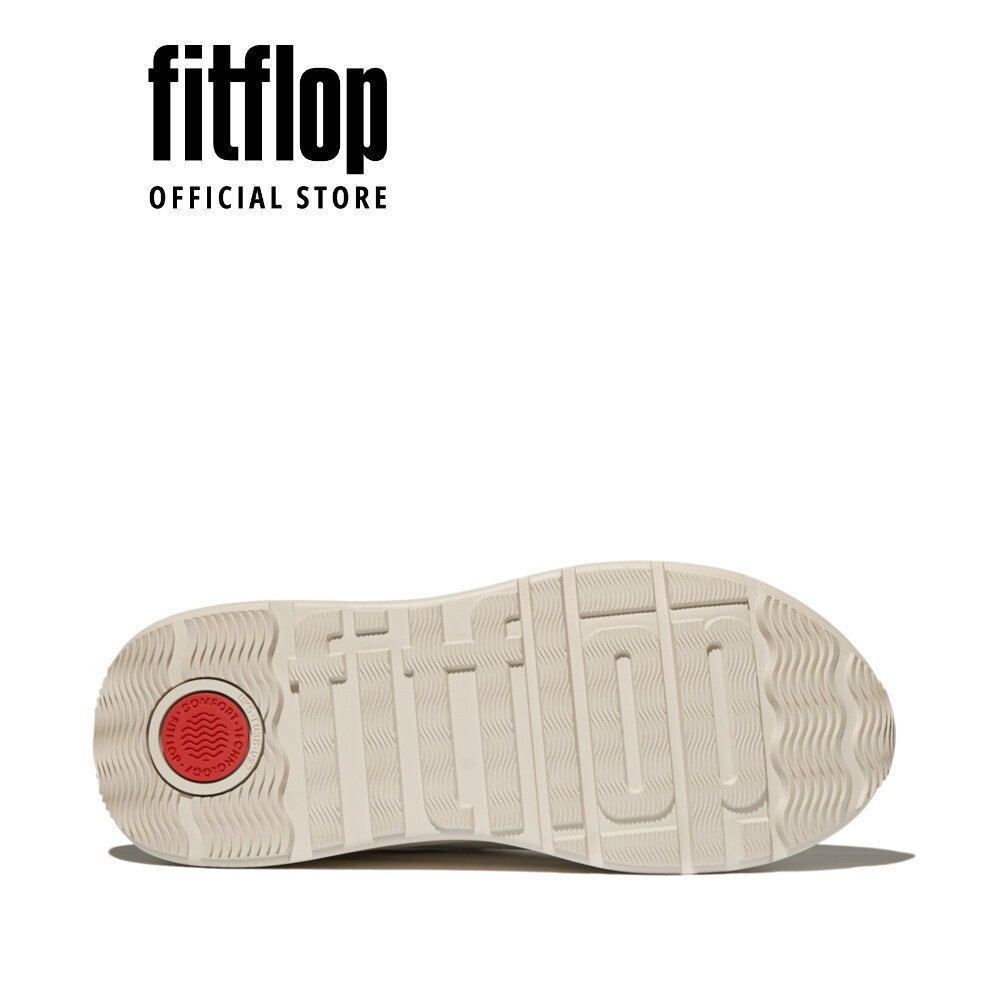 Giày Thể Thao Nữ FitFlop F-MODE Da/Lụa/Kim Loại Đế Cao - Wht/Silver - FOT - IY4-610