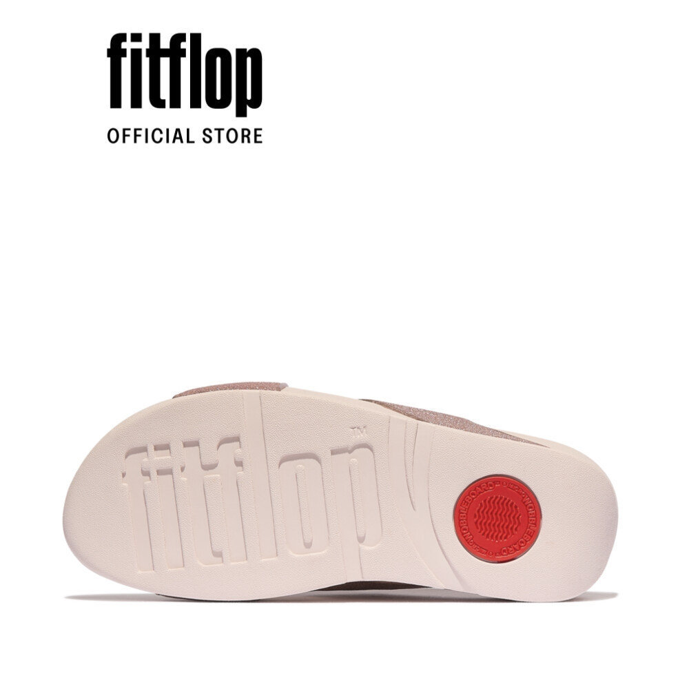 Dép Xăng Đan Nữ FitFlop LULU Lấp Lánh Chéo - Rose Gold - FOT - IK6-C53
