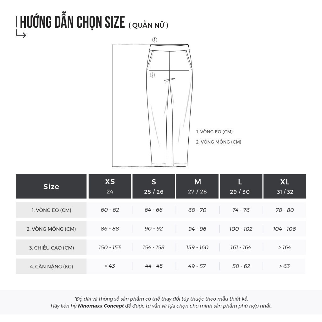[CÒN BE] Quần tây Nữ công sở kiểu dáng thời trang N&M NINOMAXX 2210010