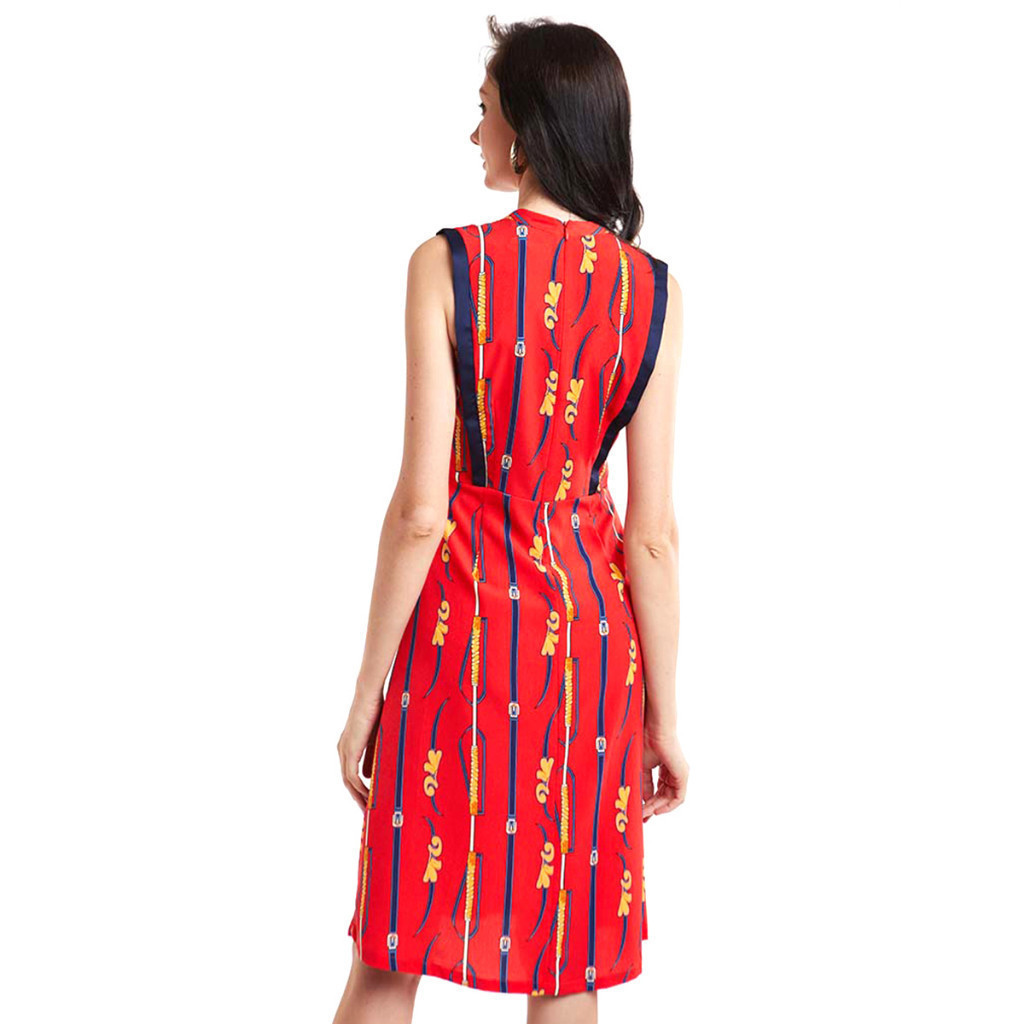 [CÒN SIZE S] Đầm nữ đỏ sọc thời trang hoạt tiêt không tay NINOMAXX N&M 2010052