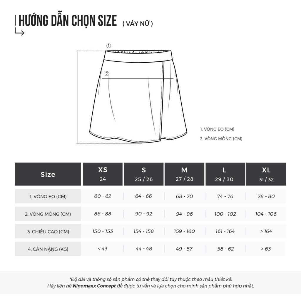 [CÒN ĐỎ] Chân Váy Công Sở Nữ Poly Dáng Ôm Trẻ Trung N&M Thương Hiệu NINOMAXX 1805186