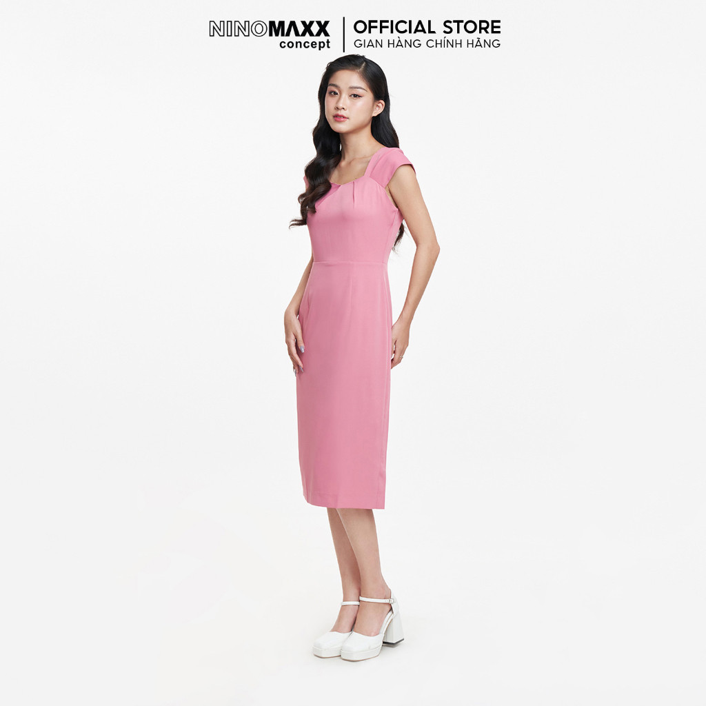 [CÒN SIZE S, M] N&M CLUB Đầm thời trang Nữ vải lụa sen 2105014