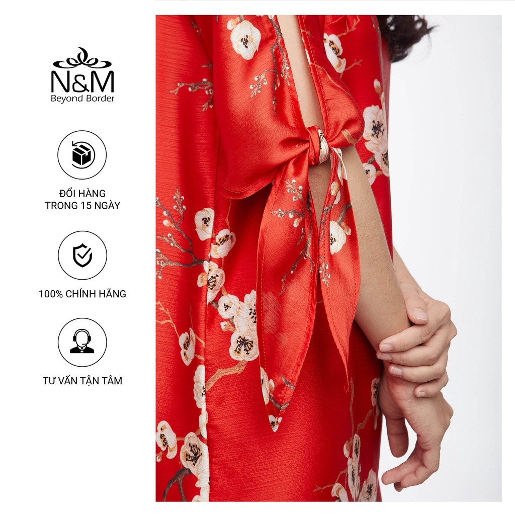 [CÒN SIZE S] Đầm Nữ N&M tay lỡ dáng suông họa tiết hoa nổi bật 1909023