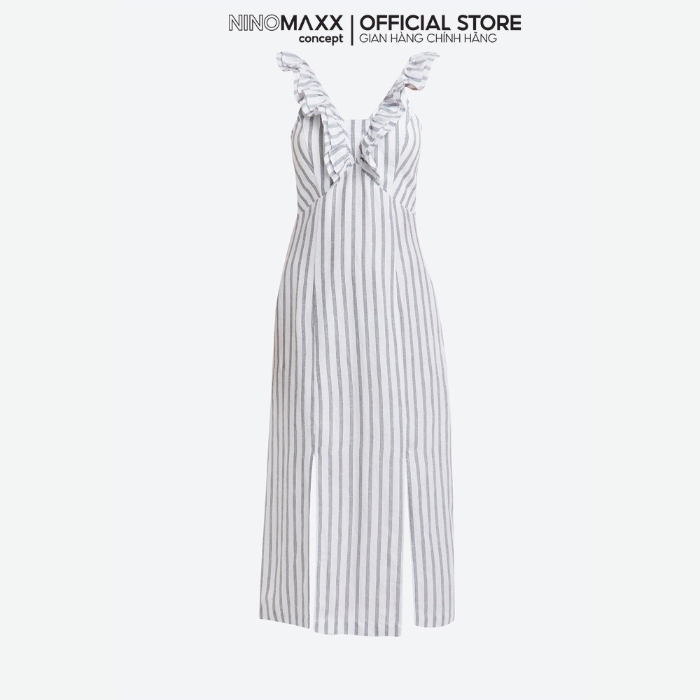 Đầm Linen Hai Dây Kẻ Sọc Dáng Dài N&M Thương Hiệu NINOMAX 2002023