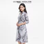 N&M Đầm Nữ tay dài cổ bẻ dáng suông họa tiết nổi bật 1906062