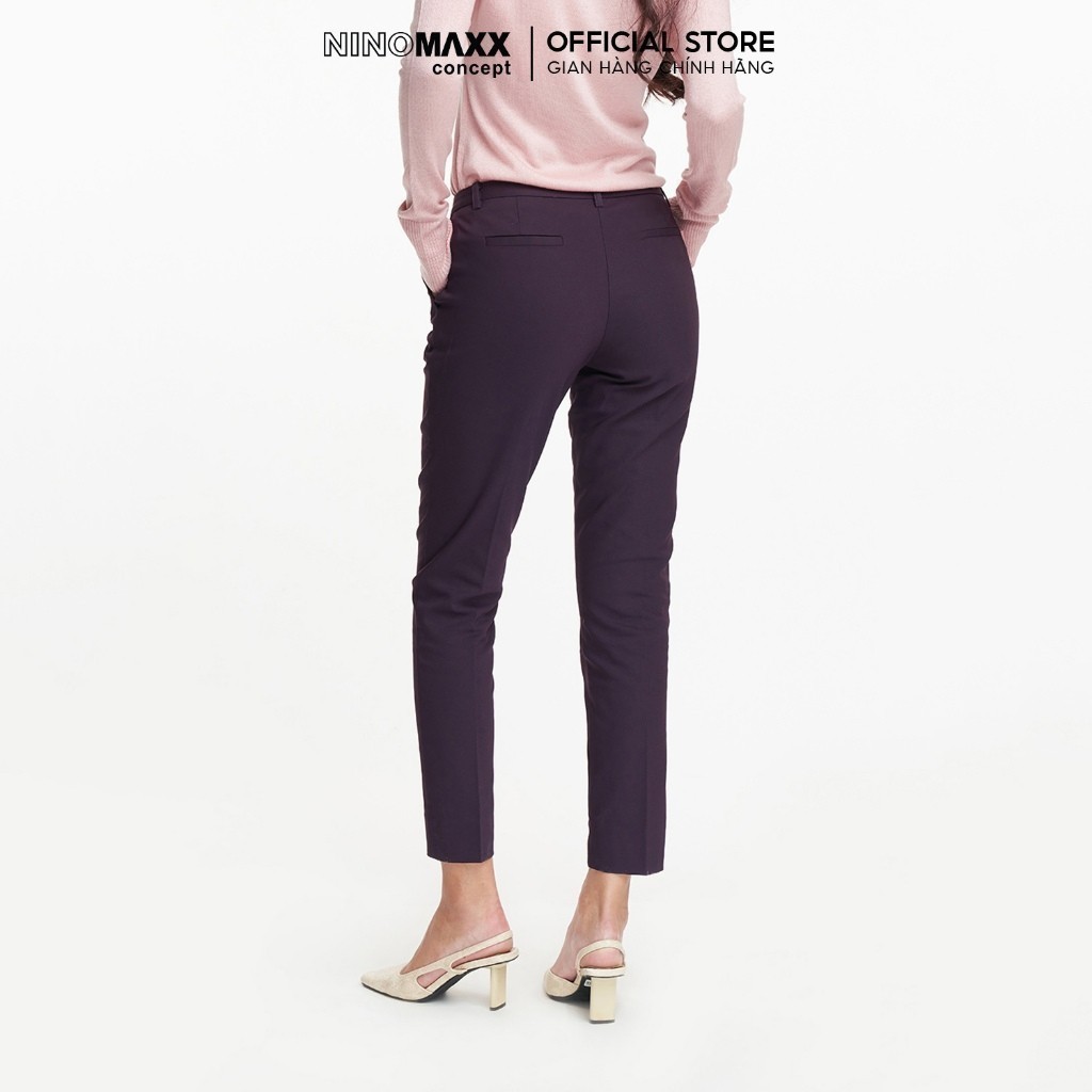 [CÒN ĐỎ BẠC ĐÔ, TÍM] Quần Tây Nữ Dáng Ôm Chất Cotton Co Giãn Thoải Mái NINOMAXX 1807023