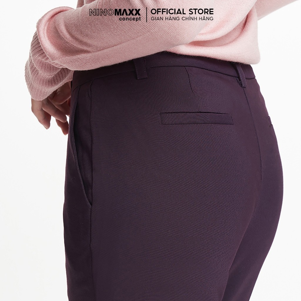 [CÒN ĐỎ BẠC ĐÔ, TÍM] Quần Tây Nữ Dáng Ôm Chất Cotton Co Giãn Thoải Mái NINOMAXX 1807023