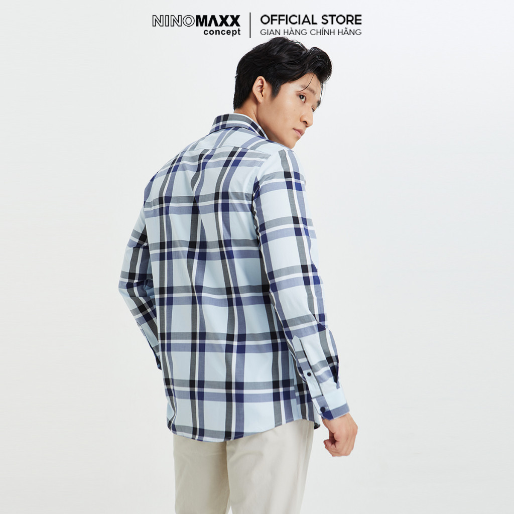 N&M Áo sơ mi nam caro tay dài slim fit 2010033