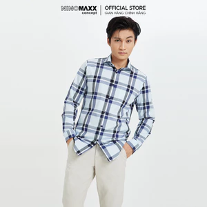 N&M Áo sơ mi nam caro tay dài slim fit 2010033