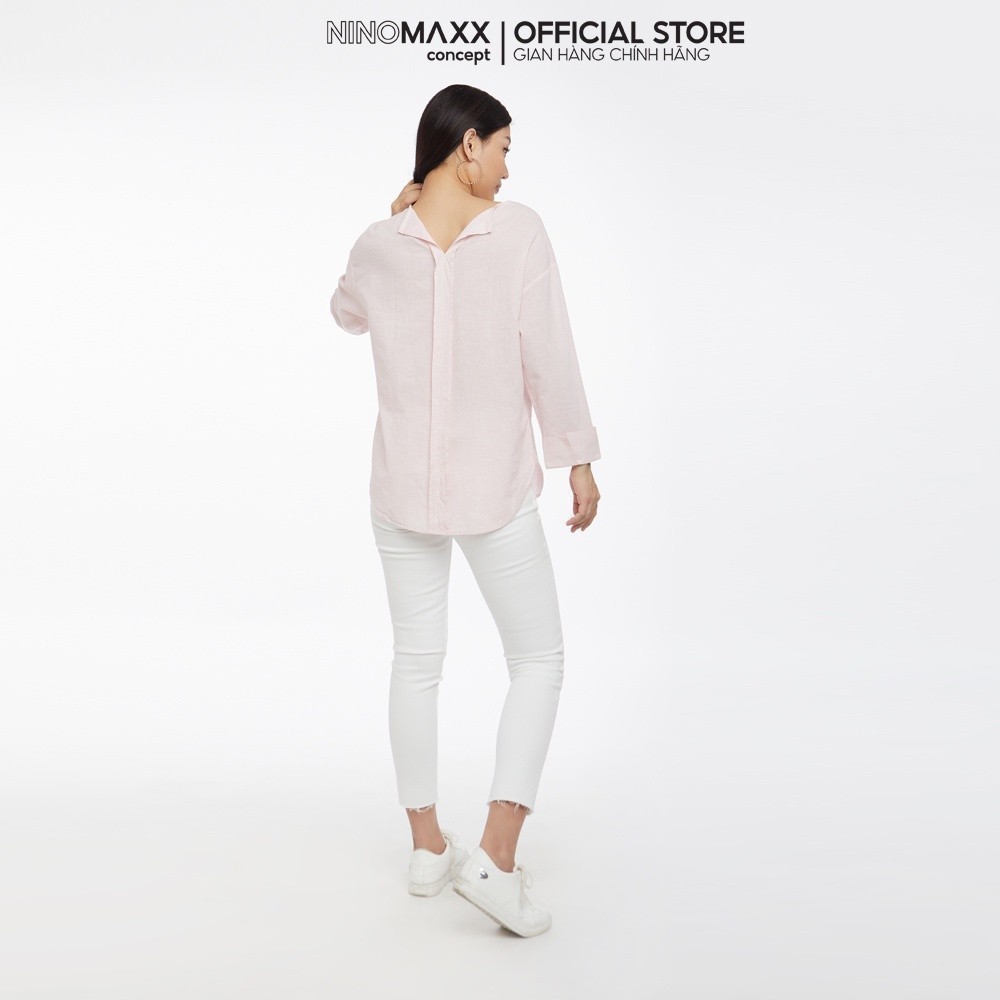 [CÒN SIZE M, L] NINOMAXX Áo Kiểu Nữ Cổ Tròn Lai Bầu 100% cotton 1910030