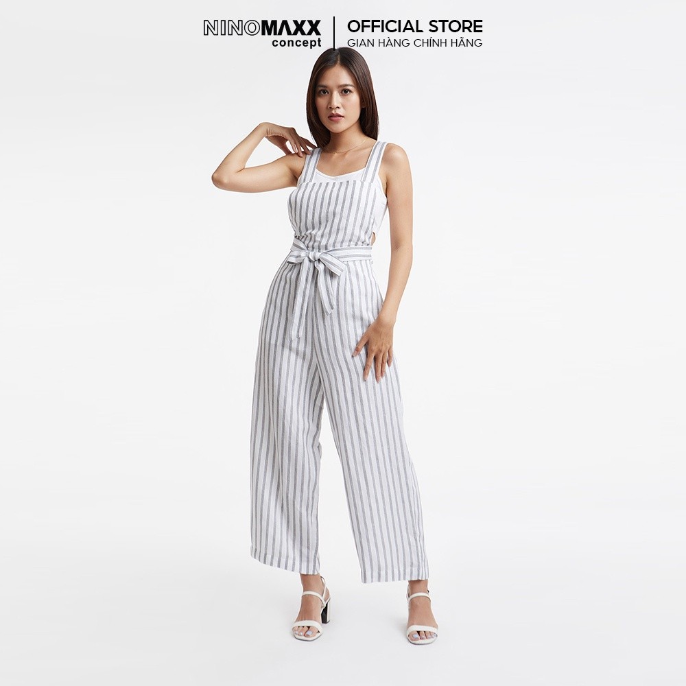 [CÒN SIZE S, M] N&M Bộ Jumsuit Nữ kẻ sọc visco linen 2002024