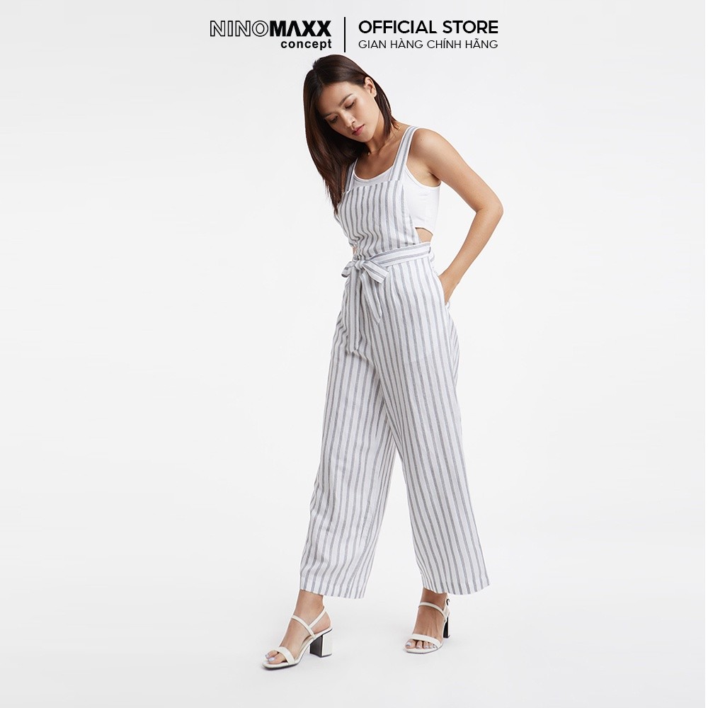 [CÒN SIZE S, M] N&M Bộ Jumsuit Nữ kẻ sọc visco linen 2002024