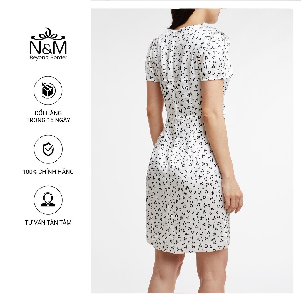 [CÒN SIZE S] Đầm nữ N&M cổ chữ V ngắn tay chấm mi mã 2005005