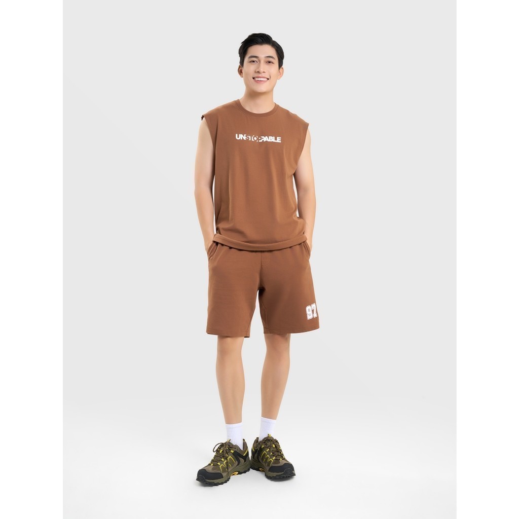 Quần short nam dáng thể thao CANIFA interlock cotton mềm mại thoải mái vận động 8BS25S021
