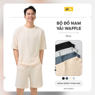 [ĐG] Set áo quần short bộ đồ nam YODY vải dệt Waffle thoáng mát, thiết kế trẻ trung, basic MCST25S002