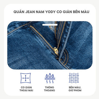 Quần bò nam YODY quần jean Cotton Denim chất liệu co giãn, bền màu, thoải mái TRA - QJM3071
