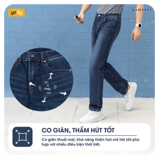 Quần bò nam YODY quần jean Cotton Denim chất liệu co giãn, bền màu, thoải mái TRA - QJM3071