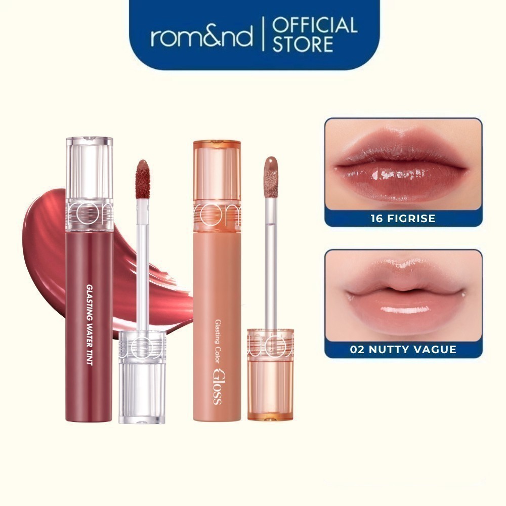[Rom&nd x KOL] Combo Son Tint Glasting Water Tint  + Son Bóng Romand Glasting Color Gloss