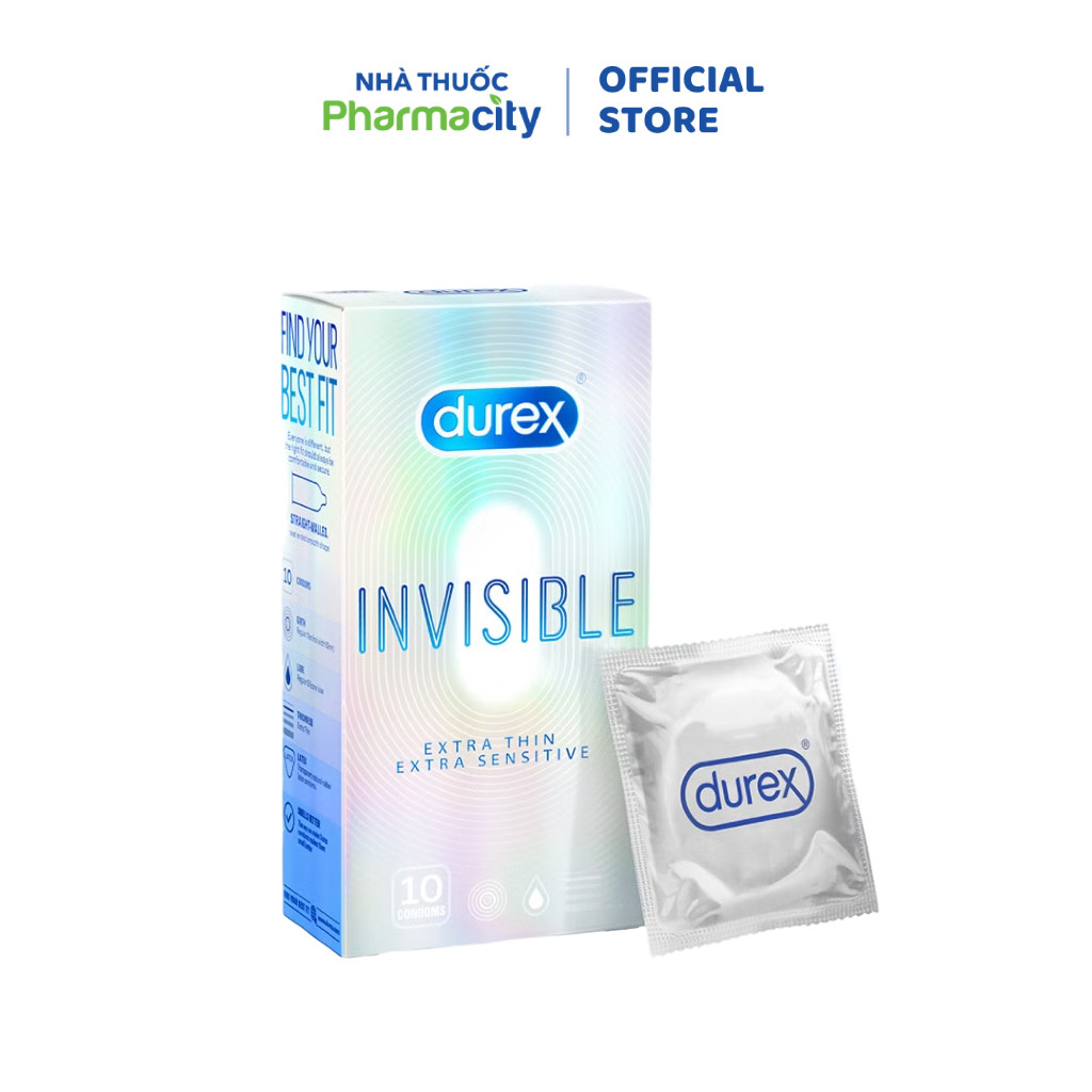 Bao Cao Su Durex Invisible Extra Thin Extra Sensitive Hộp 10 Cái ...