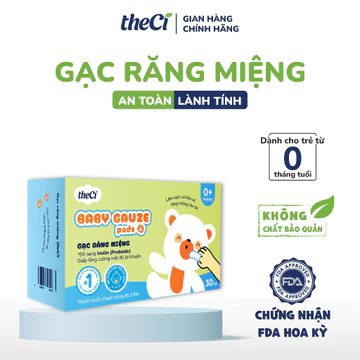 Gạc Rơ Lưỡi Trẻ Sơ Sinh theCi 30 Miếng – Gạc Răng Miệng Cho Trẻ Sơ Sinh, Mềm Mịn, Ngừa Nấm Lưỡi