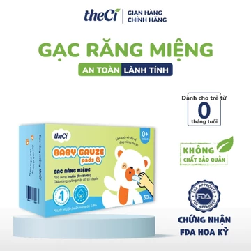 Gạc Rơ Lưỡi Trẻ Sơ Sinh theCi 30 Miếng – Gạc Răng Miệng Cho Trẻ Sơ Sinh, Mềm Mịn, Ngừa Nấm Lưỡi