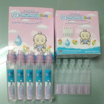Q-mumasa Baby nước muối sinh lý vô khuẩn dùng cho trẻ từ sơ sinh hộp 5 ống 10ml hoặc 25 ống 1ml