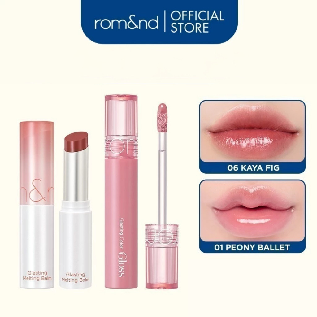 [Rom&nd x KOL] Combo Son Dưỡng Romand Glasting Melting Balm + Son Bóng Romand Glasting Color Gloss