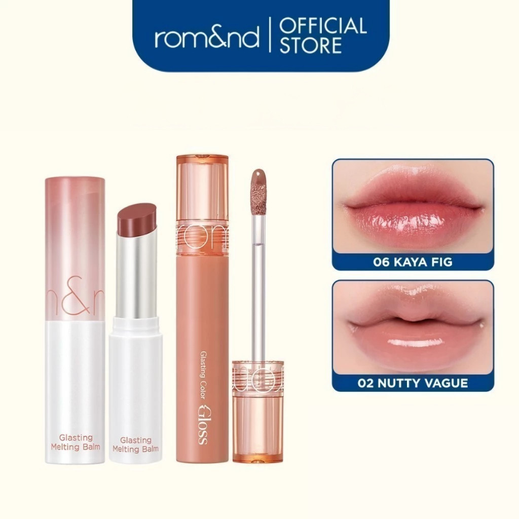 [Rom&nd x KOL] Combo Son Dưỡng Romand Glasting Melting Balm + Son Bóng Romand Glasting Color Gloss