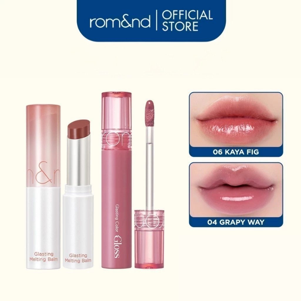 [Rom&nd x KOL] Combo Son Dưỡng Romand Glasting Melting Balm + Son Bóng Romand Glasting Color Gloss