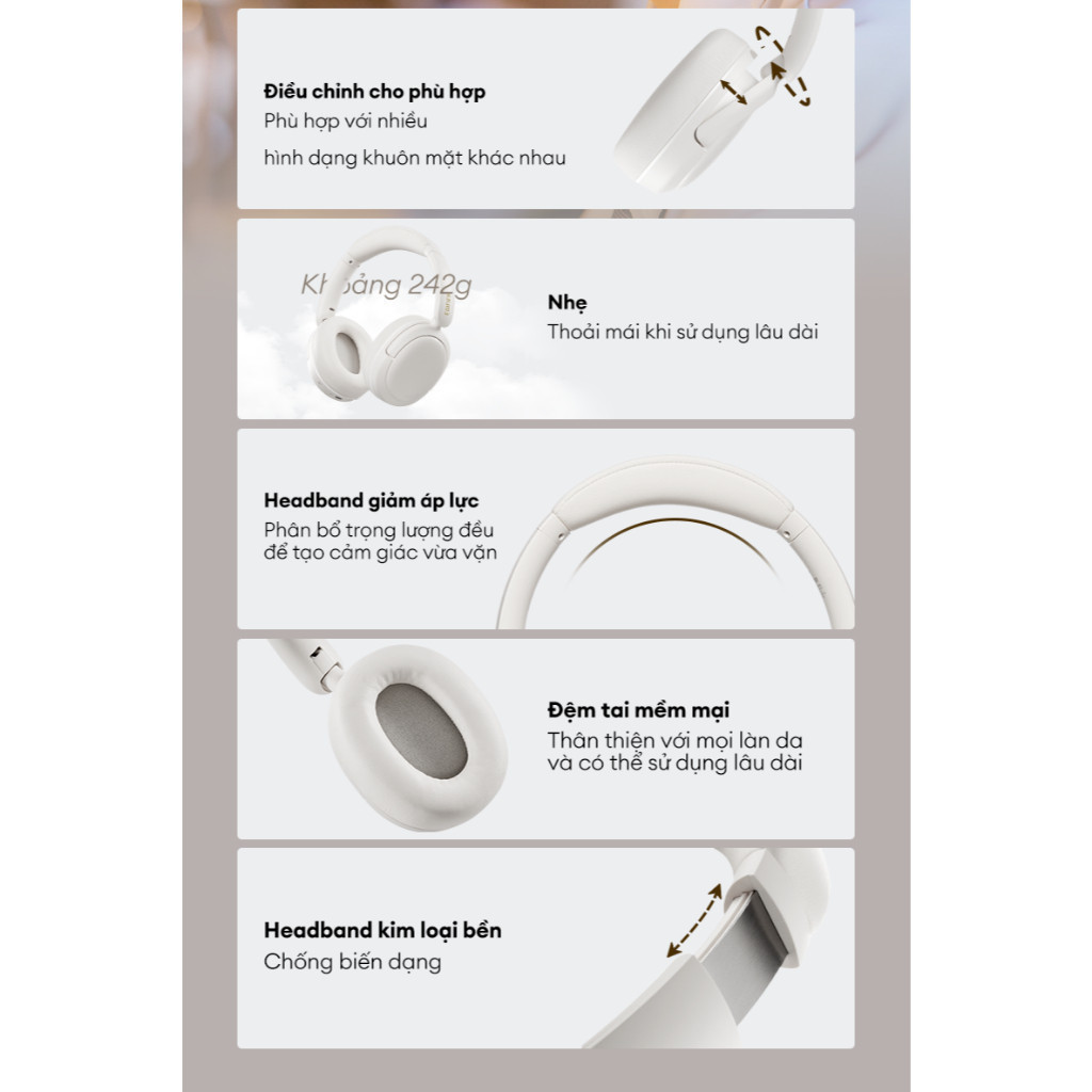 Tai Nghe Chụp Tai Bluetooth Không Dây EDIFIER W800BT SE - Chơi Nhạc Đến 45H - Mic Khử Ồn Môi Trường - 15 Tháng Bảo Hành | BigBuy360 - bigbuy360.vn