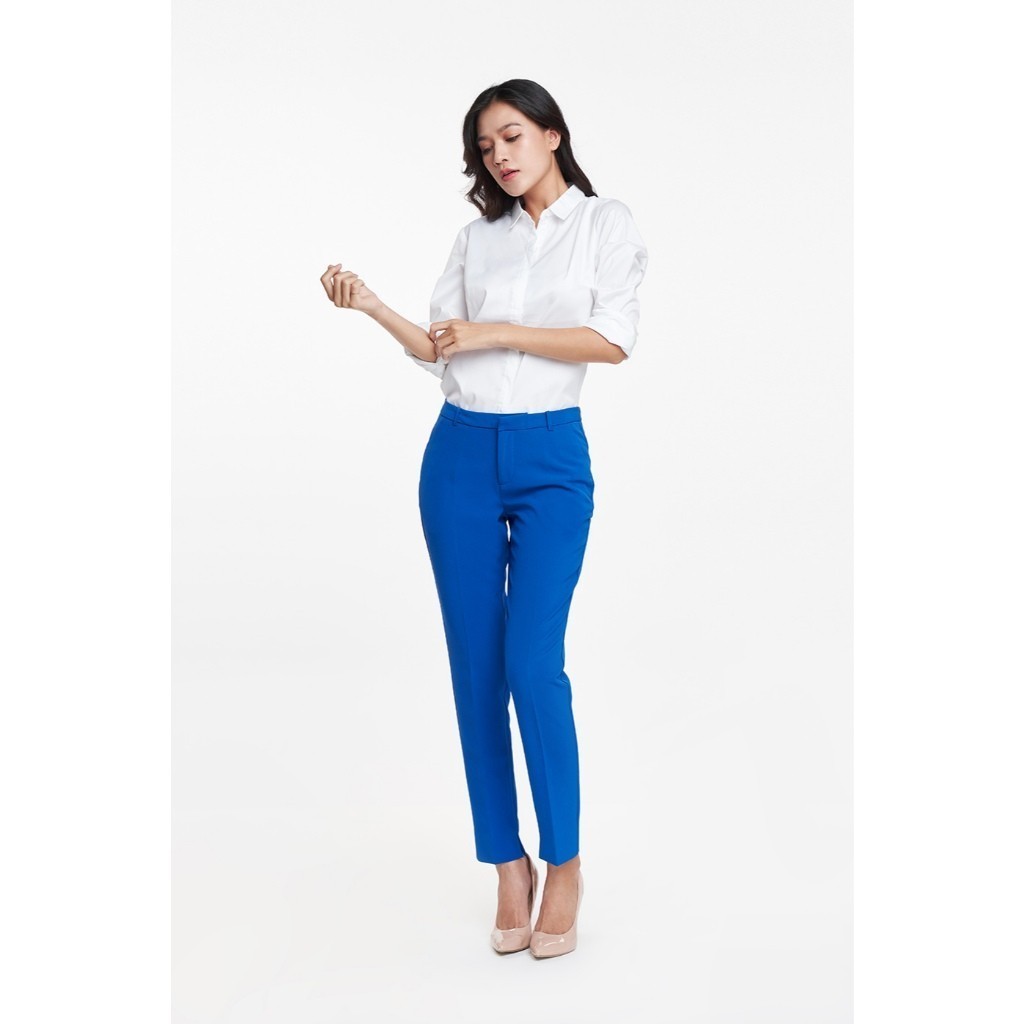 [CÒN XANH DƯƠNG ĐẬM] Quần Tây Nữ Quần Ống Ôm Xẻ Lai NINOMAXX N&M 1810066