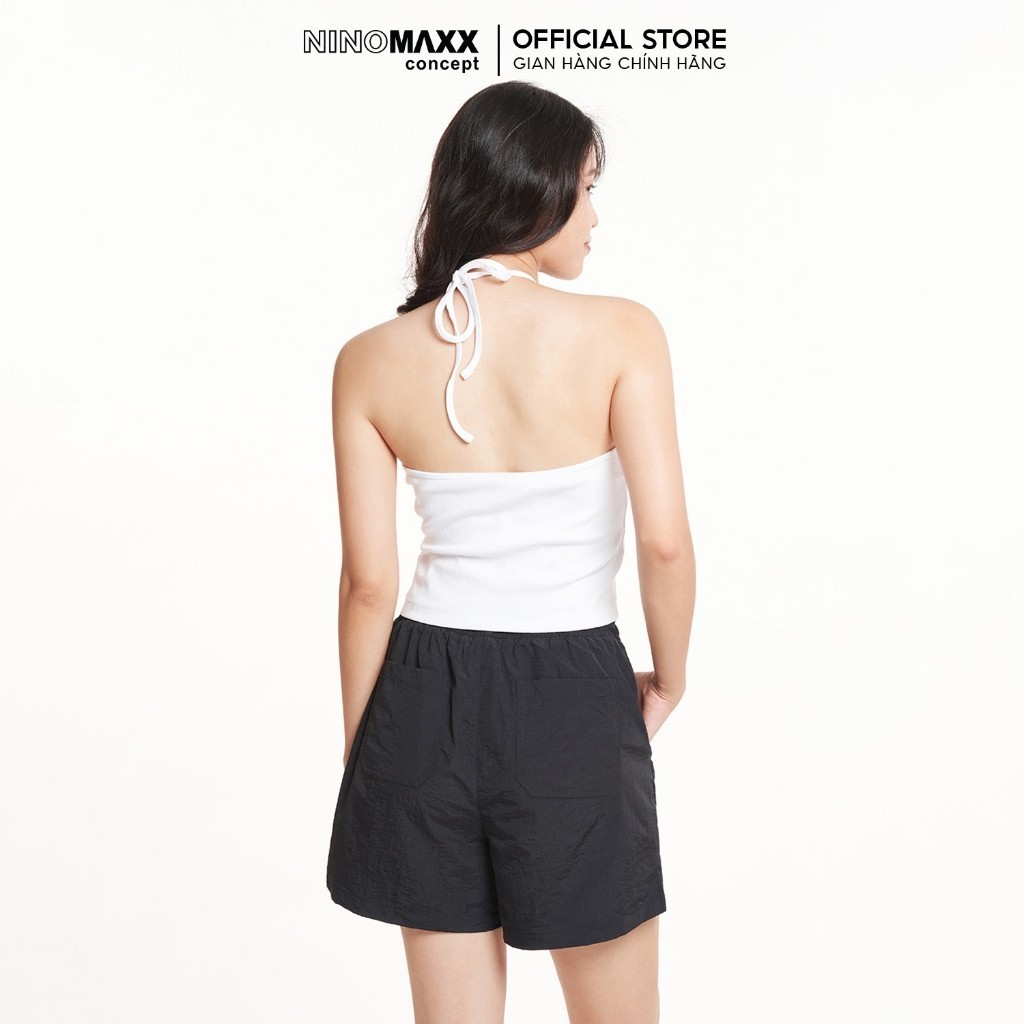 Áo Cổ Yếm Nữ Hở Lưng Cột Dây Chất Cotton Co Giãn NINOMAXX Cotton Gân 2207041