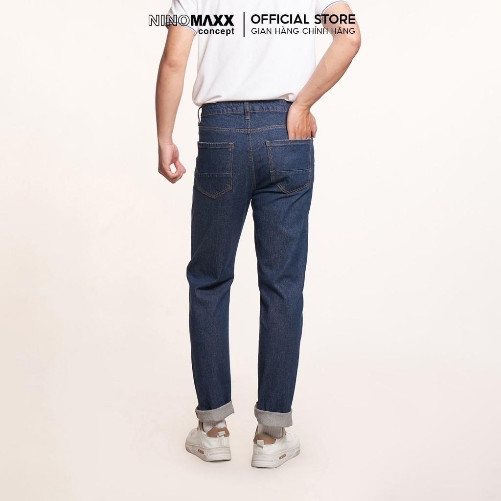 Quần Jean Nam Dáng Suông Ống Đứng Chất Cotton Co Giãn Thoải Mái NINOMAXX 2407021