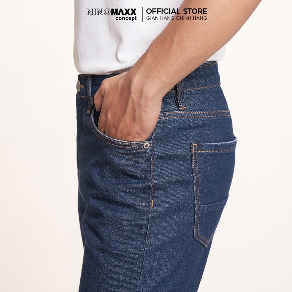 Quần Jean Nam Dáng Suông Ống Đứng Chất Cotton Co Giãn Thoải Mái NINOMAXX 2407021