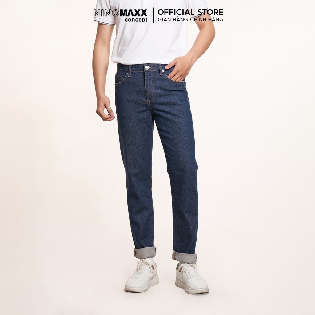 Quần Jean Nam Dáng Suông Ống Đứng Chất Cotton Co Giãn Thoải Mái NINOMAXX 2407021