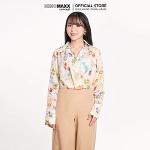 Áo Sơ Mi Họa Tiết Hoa Trắng Pastel NINOMAXX 2407024