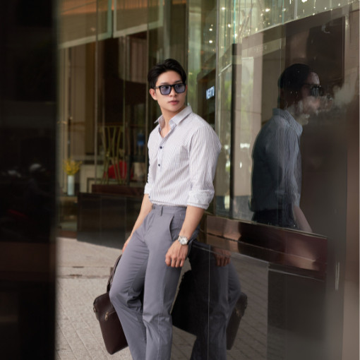 Áo Sơ Mi Sọc Nam Tay Dài Sơ Mi Công Sở NINOMAXX Thương Hiệu N&M 2011072