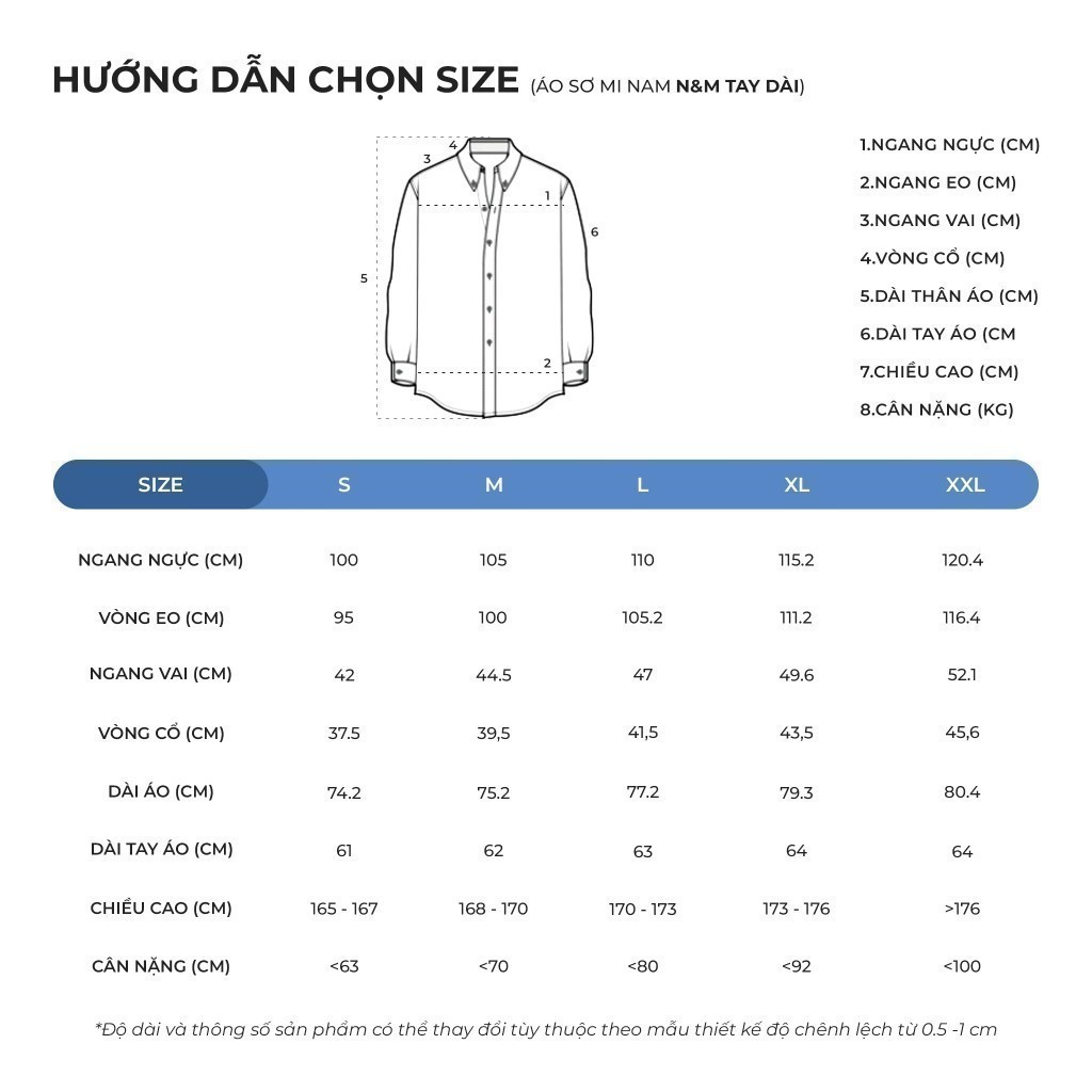 Áo Sơ Mi Sọc Nam Tay Dài Sơ Mi Công Sở NINOMAXX Thương Hiệu N&M 2011072