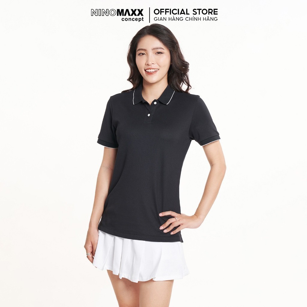 [CÒN ĐỎ, TÍM ĐẬM] Áo Polo Nữ Viền Cổ Thời Trang NINOMAXX 2311006