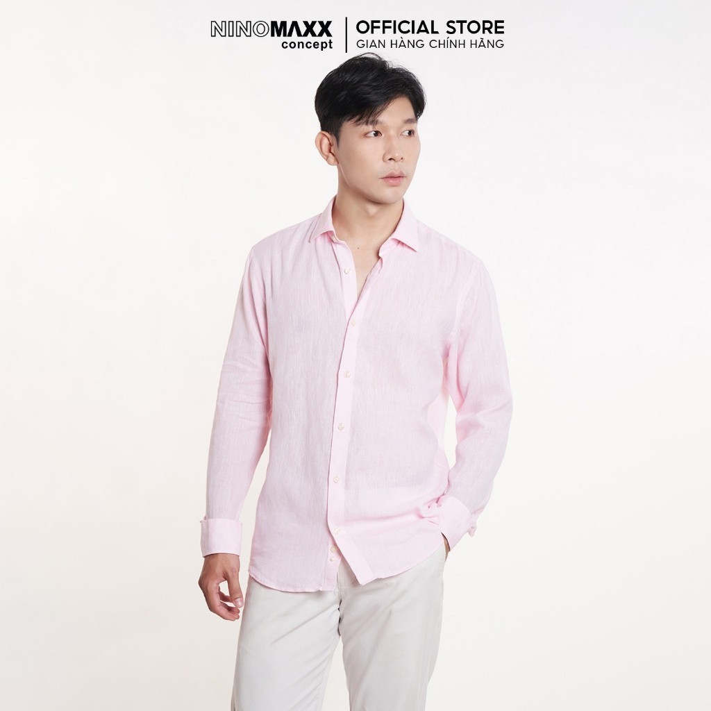 Áo Sơ Mi Nam Tay Dài Chất Liệu Linen NINOMAXX 2311018