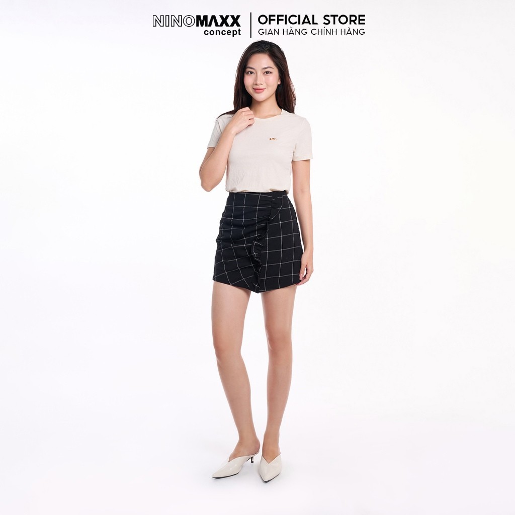 Chân Váy Nữ Kẻ Sọc Váy Ngắn N&M Thương Hiệu NINOMAXX 1712018