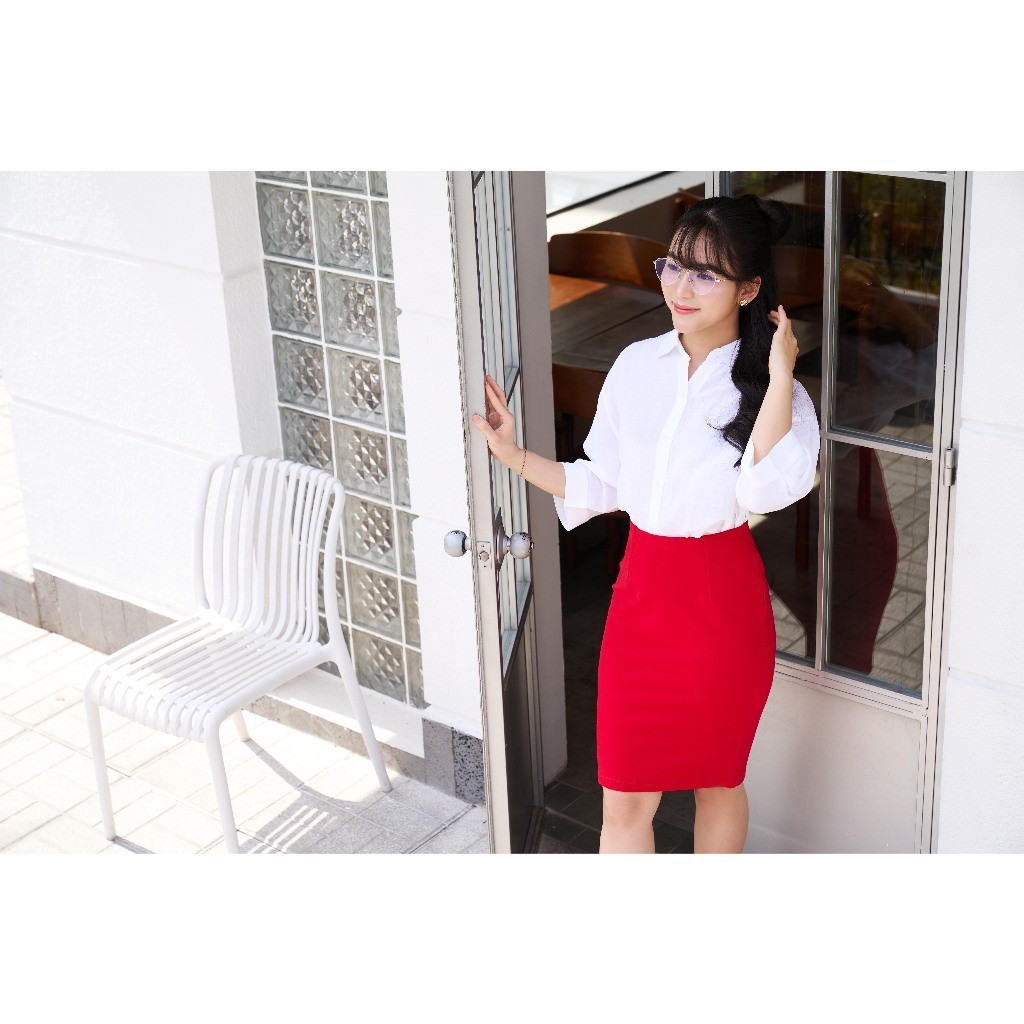 [CÒN ĐỎ] Chân Váy Công Sở Nữ Poly Dáng Ôm Trẻ Trung N&M Thương Hiệu NINOMAXX 1805186