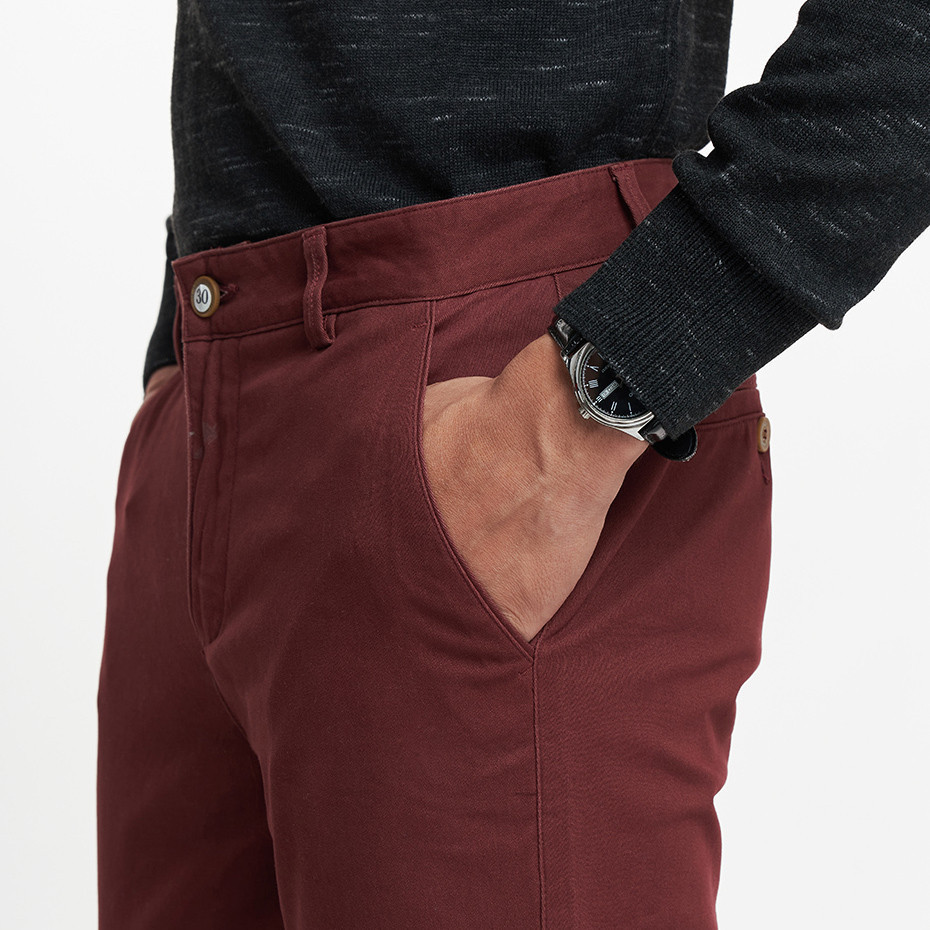 [CÒN ĐỎ BẠC ĐÔ] Quần Khaki Nam Quần Dài Cotton N&M NINOMAXX Đỏ Đô 1804083