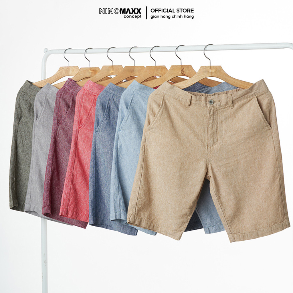 [CÒN ĐỎ, ĐỎ BẠC ĐÔ] NINOMAXX Limited Edition Quần short linen Nam 2201001