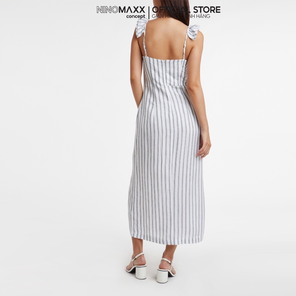 Đầm Linen Hai Dây Kẻ Sọc Dáng Dài N&M Thương Hiệu NINOMAX 2002023