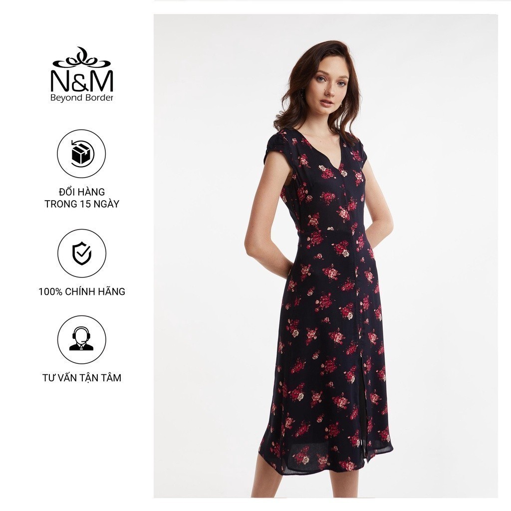 [CÒN SIZE S] Đầm Nữ Sát Nách Cổ Tim Dáng Dài N&M Thương Hiệu NINOMAXX 2005003