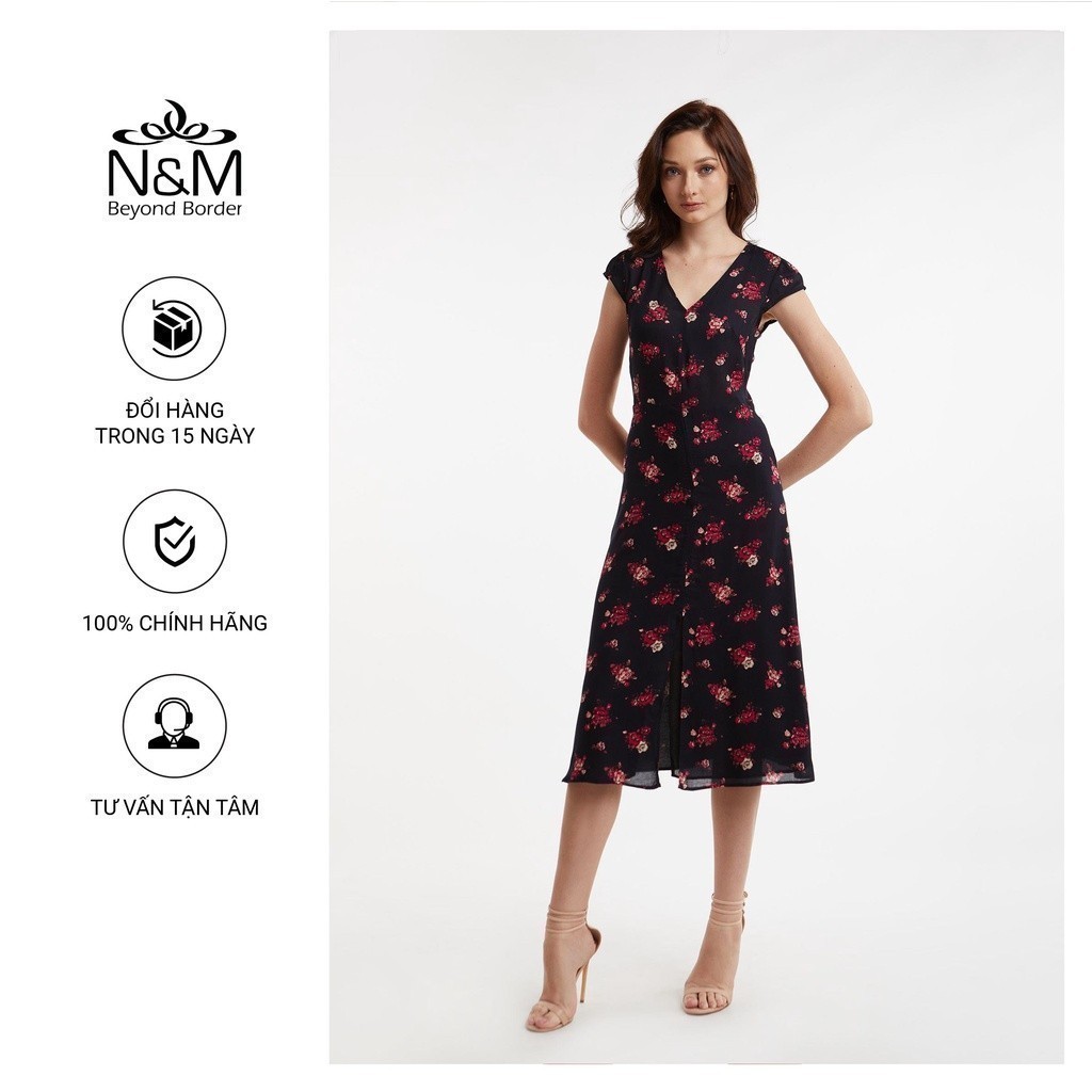 [CÒN SIZE S] Đầm Nữ Sát Nách Cổ Tim Dáng Dài N&M Thương Hiệu NINOMAXX 2005003